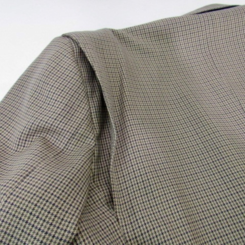 Pendleton USA 100% Wool Sz 48R Brown Houndstooth Elbow Patch Vented Sport Coat - Picture 5 of 16